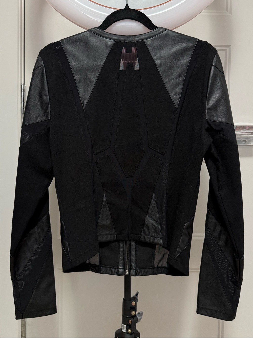 Guess Faux Leather Mesh Jacket - Black - Picture 3 of 6